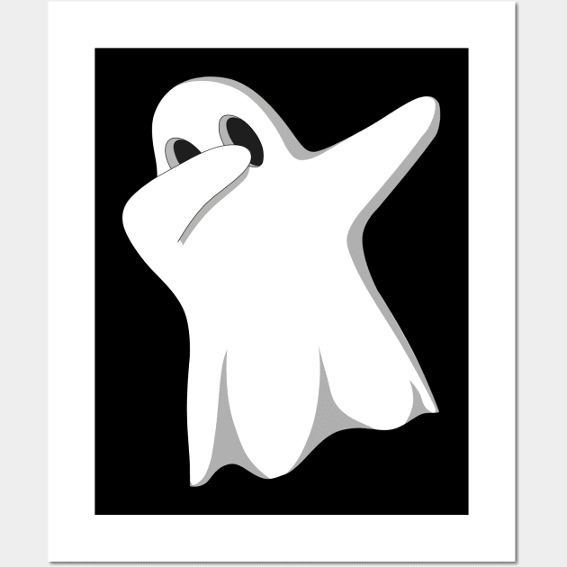 Dabbing Funny Ghost Halloween Wall Art by MasliankaStepan